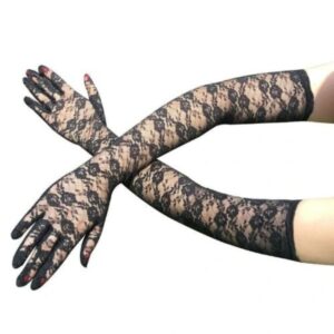 Vintage Black Long Lace Gloves