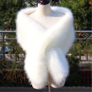 White Faux Fur Shawl